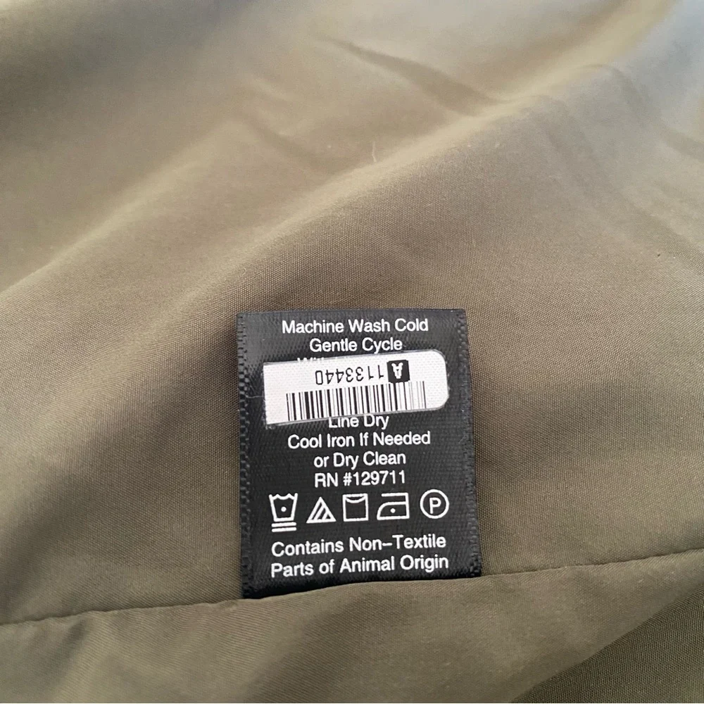 Jenni Kayne Olive Green Puffer Coat Jacket Down Filled Quilted Mid Length: XS - Picture 15 of 15